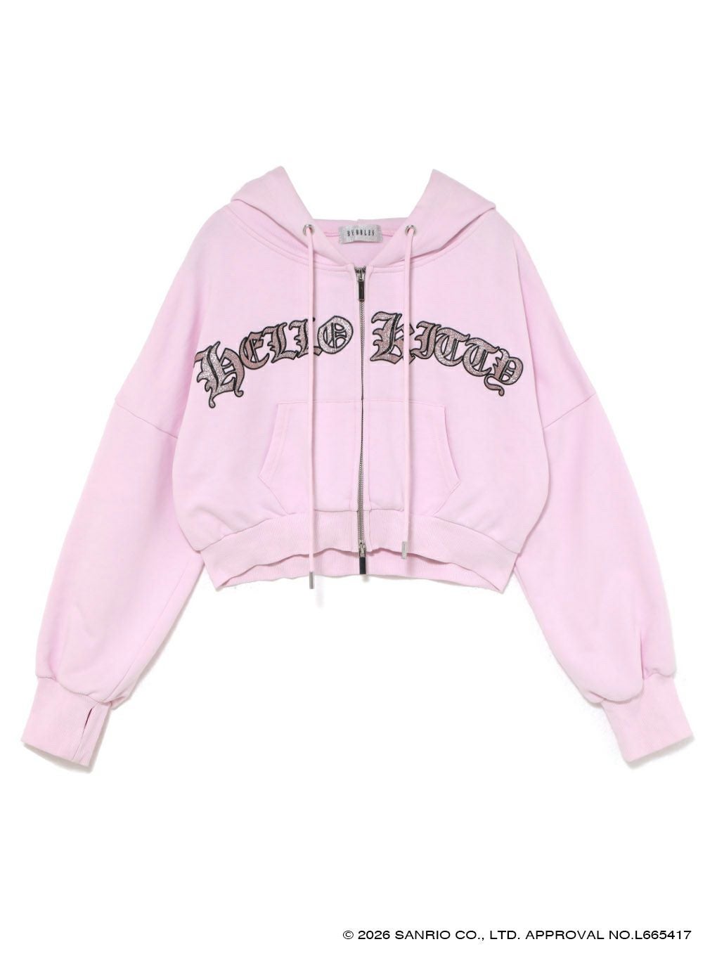 【BUBBLES】グリッターロゴクロップドパーカー