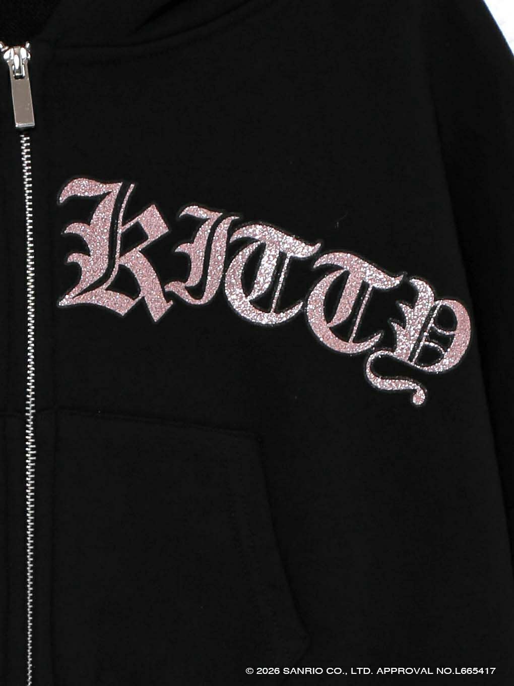 【BUBBLES】グリッターロゴクロップドパーカー