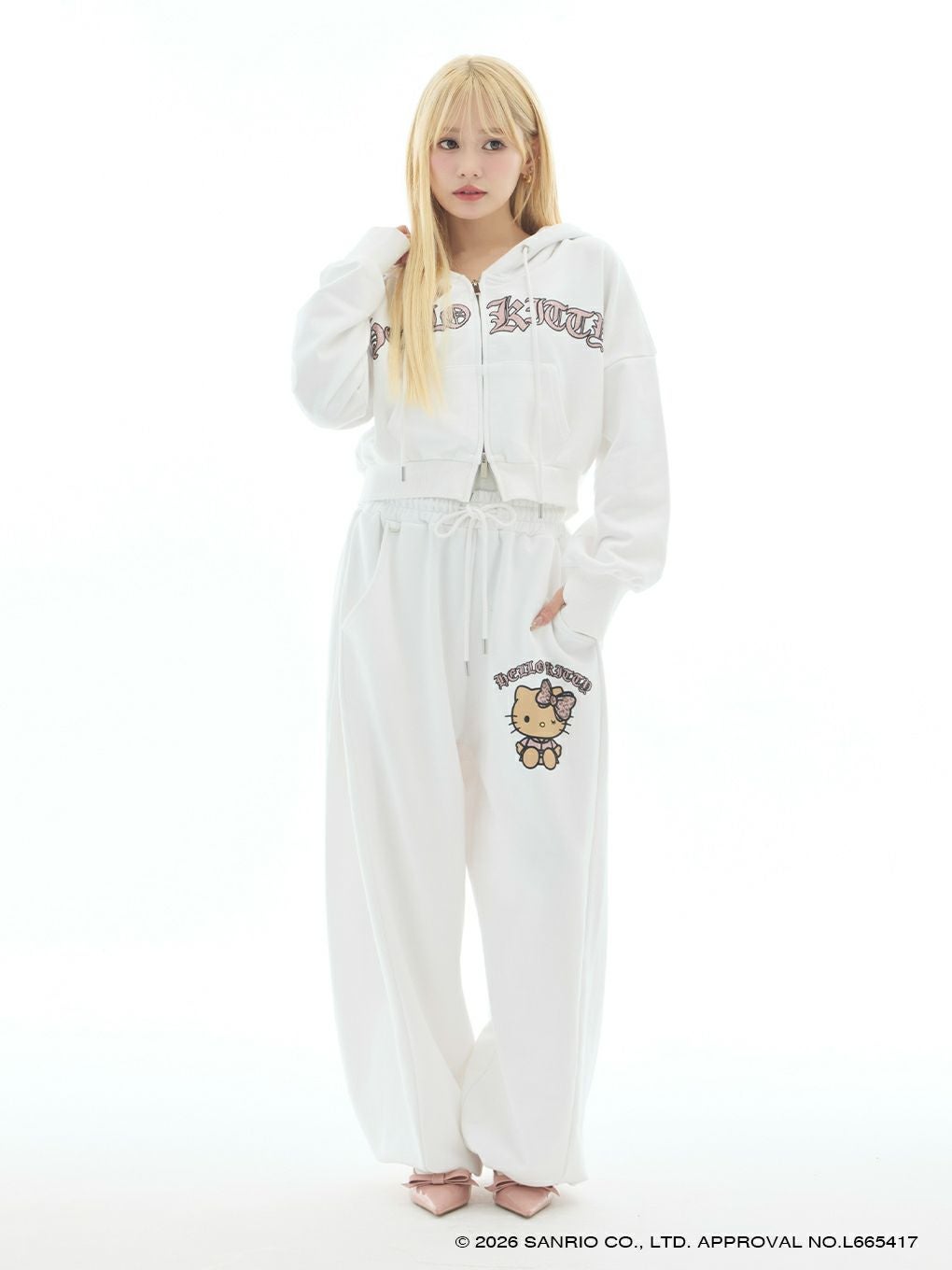 【BUBBLES】グリッターロゴスウェットパンツ