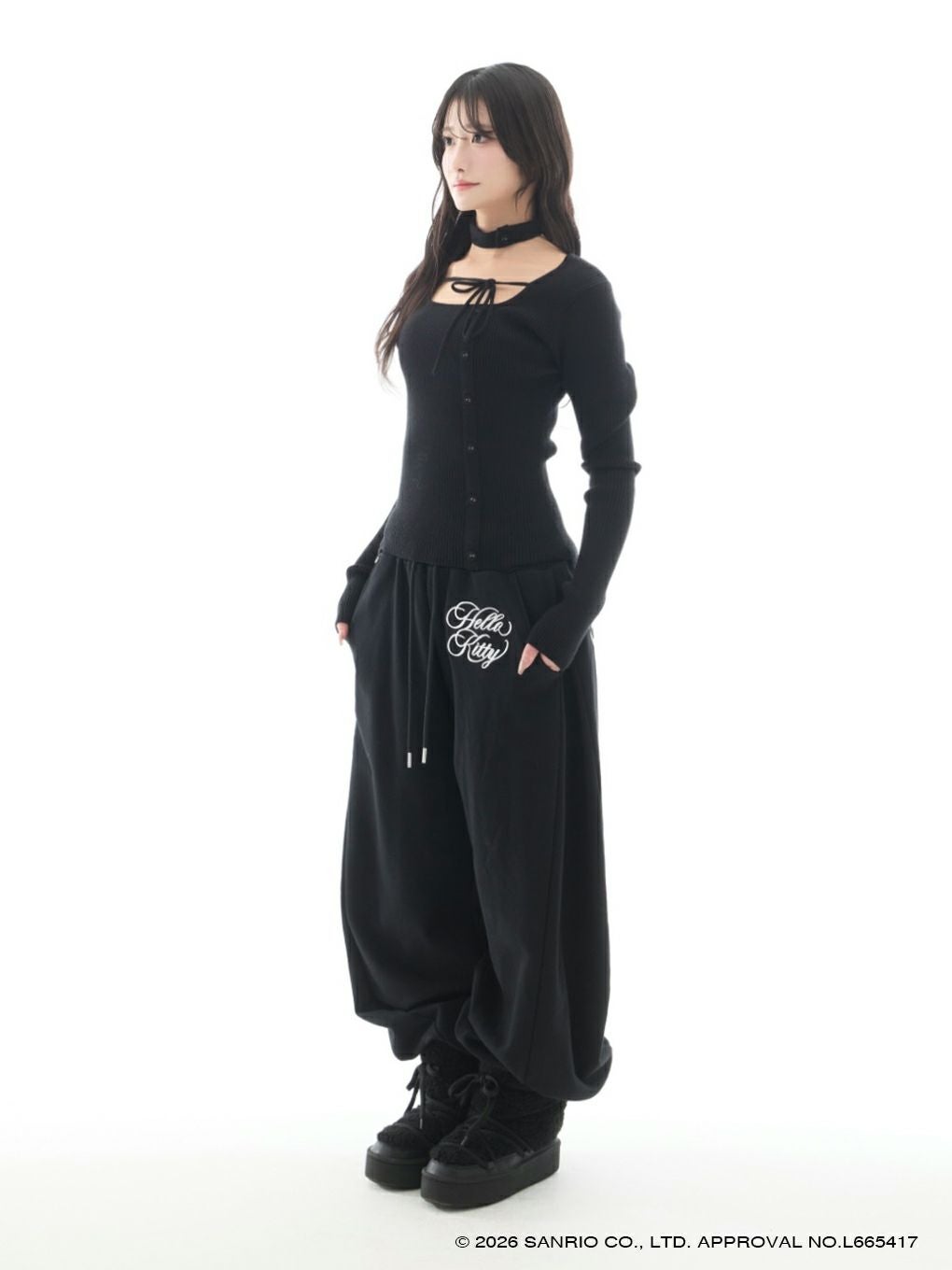 【BUBBLES】エンブロイダリースウェットパンツ