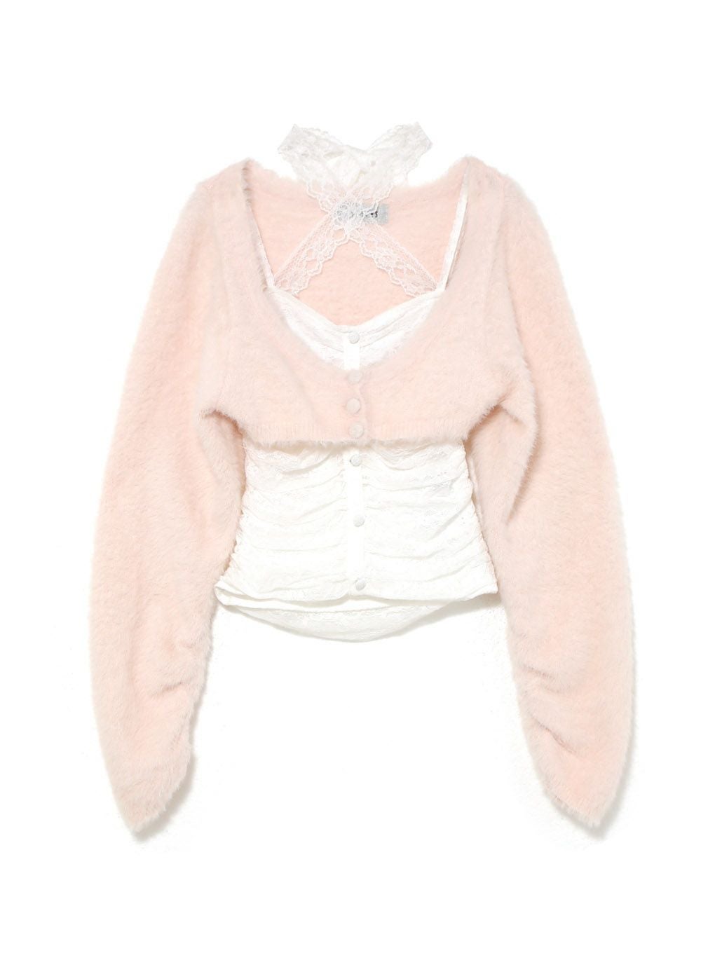 BUBBLES バブルス クロップドリボンアンサンブル ピンク BUBBLES】クロップドリボンアンサンブル | sparkling mall online store