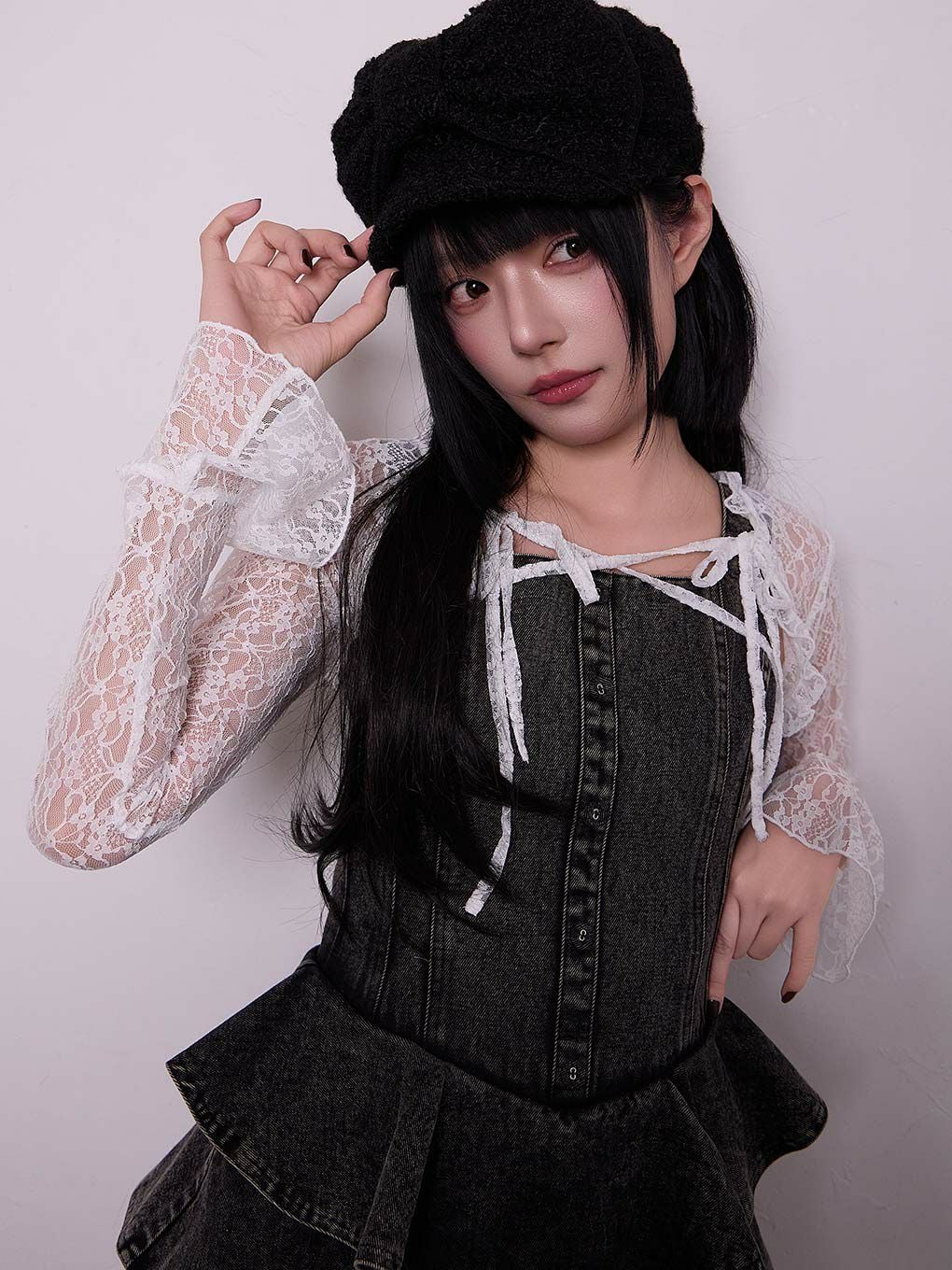 【BUBBLES】デニムティアードワンピース