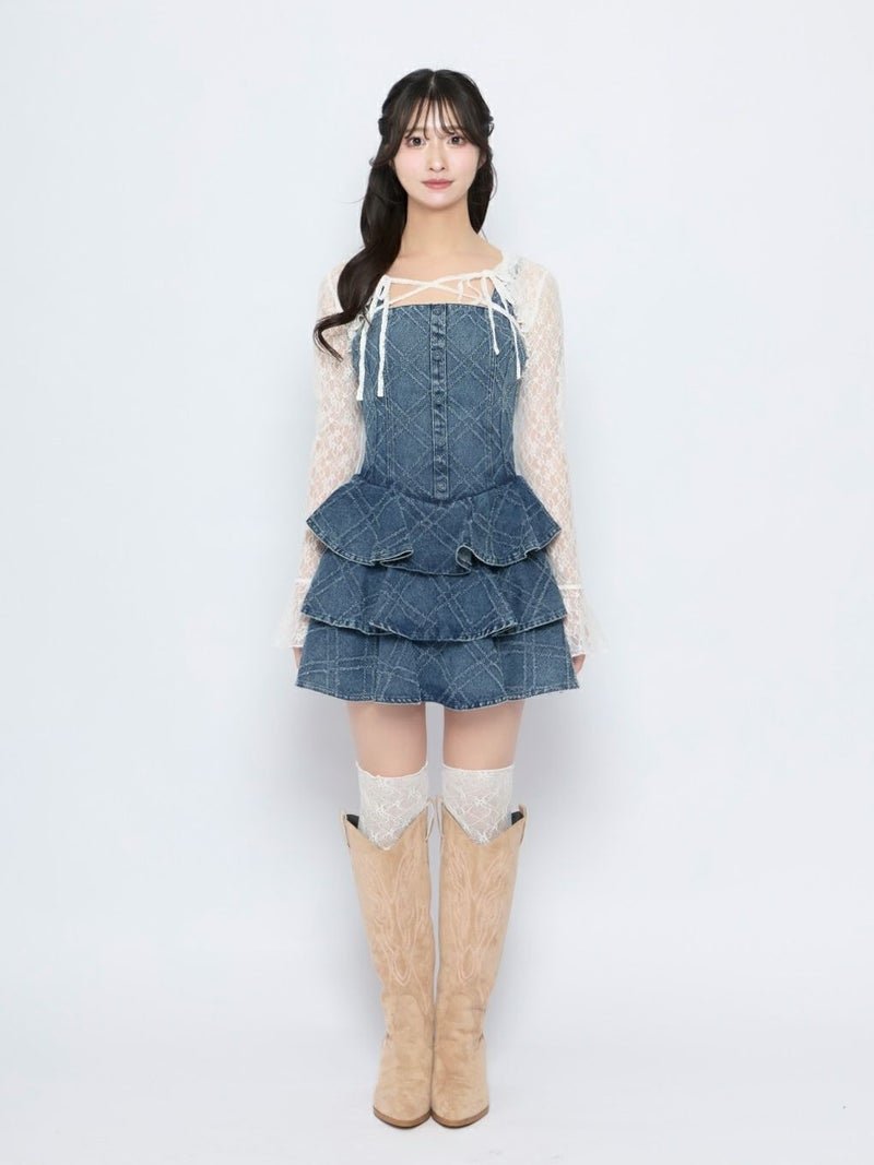 BUBBLES】デニムティアードワンピース | sparkling mall online store