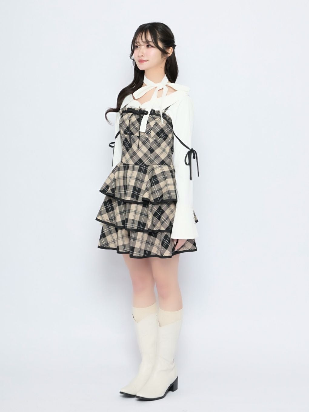 【BUBBLES】ガーリーティアードワンピース