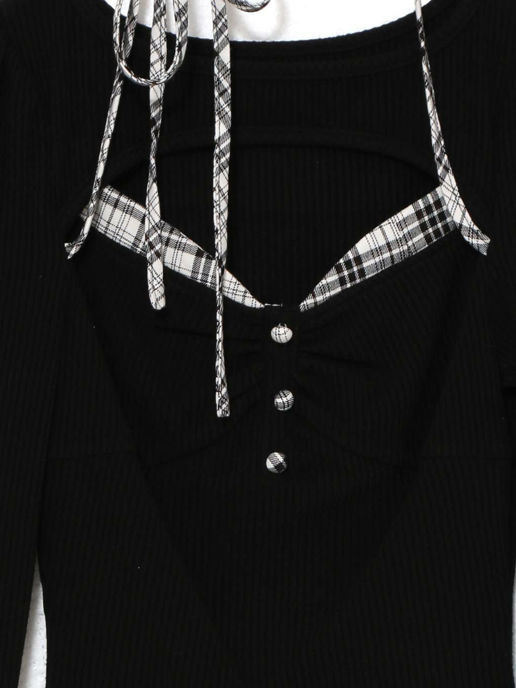 【BUBBLES】ポイントチェックリブトップス