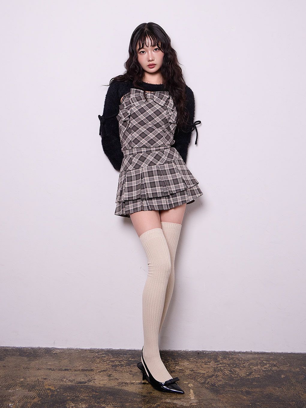 BUBBLES リボンビスチェトップス ブラック BUBBLES】ファービスチェリボントップス | sparkling mall online store
