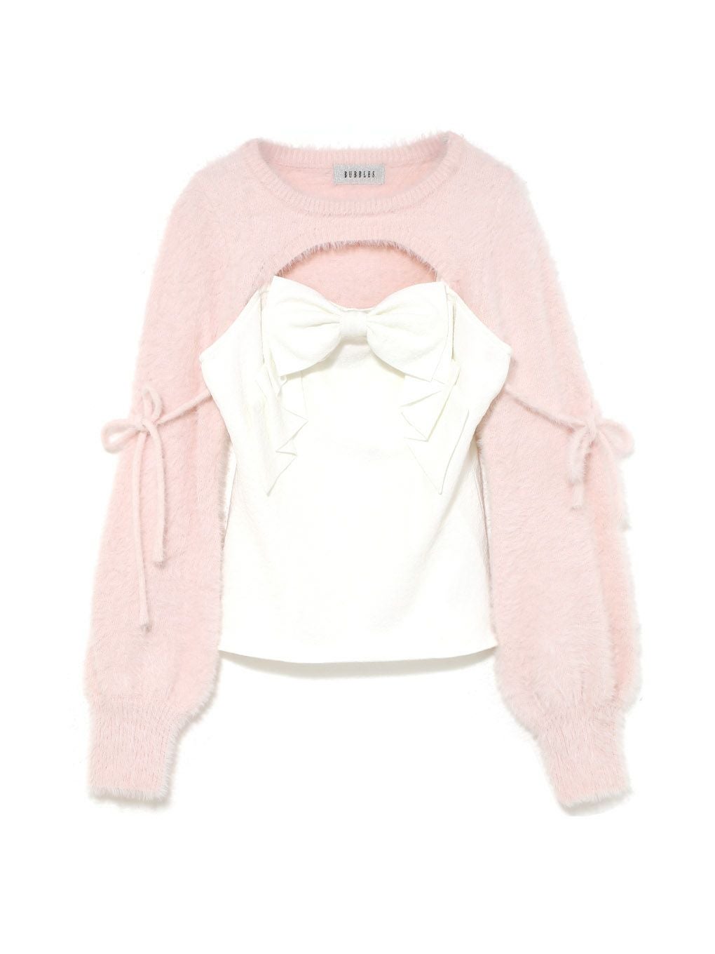 BUBBLES リボンビスチェトップス ブラック BUBBLES】ファービスチェリボントップス | sparkling mall online store