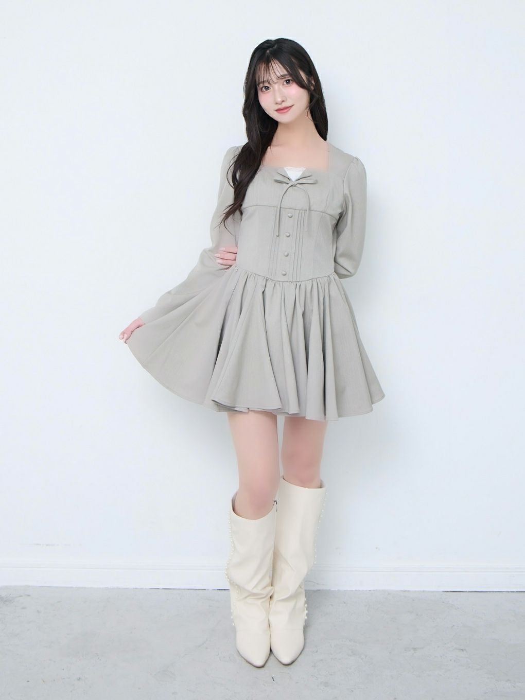 【BUBBLES】レースレイヤードワンピース