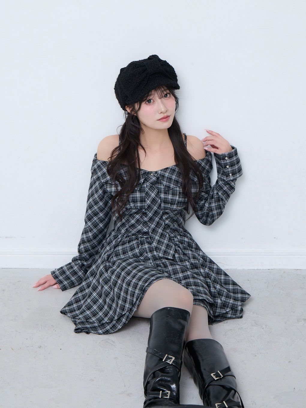 bubbles オフショルダーネクタイティアードワンピース BUBBLES】オフショルネクタイティアードワンピース | sparkling mall