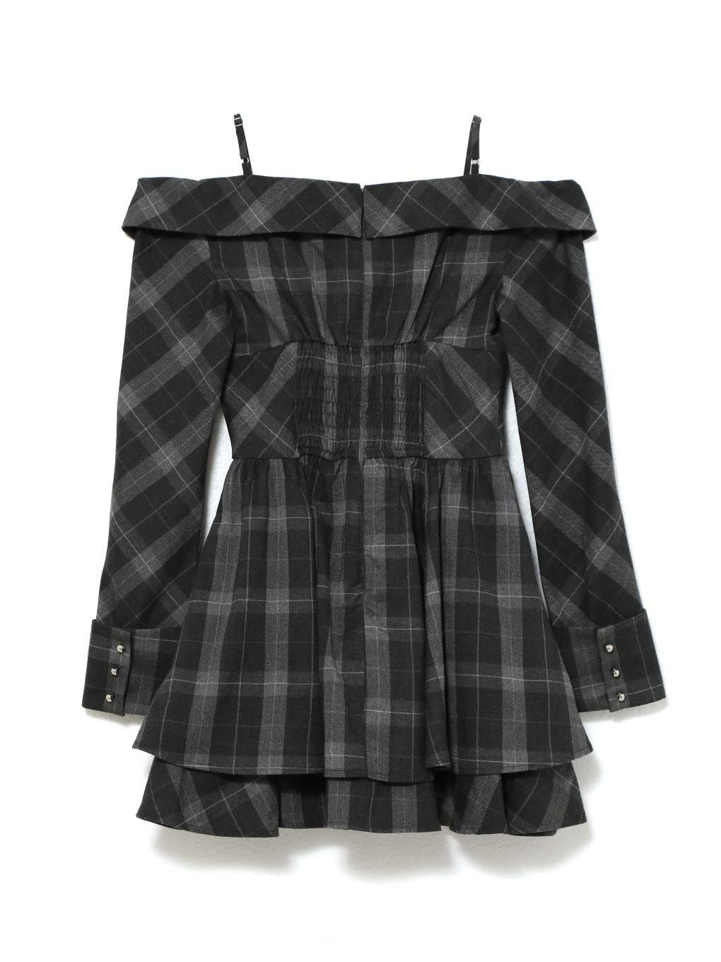 【BUBBLES】オフショルネクタイティアードワンピース