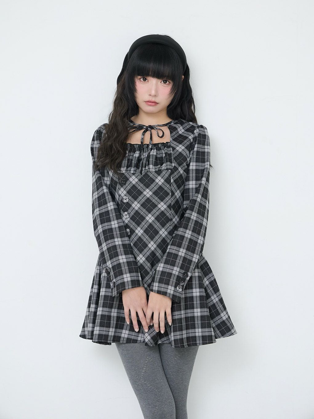 【BUBBLES】オープンネックフレアワンピース