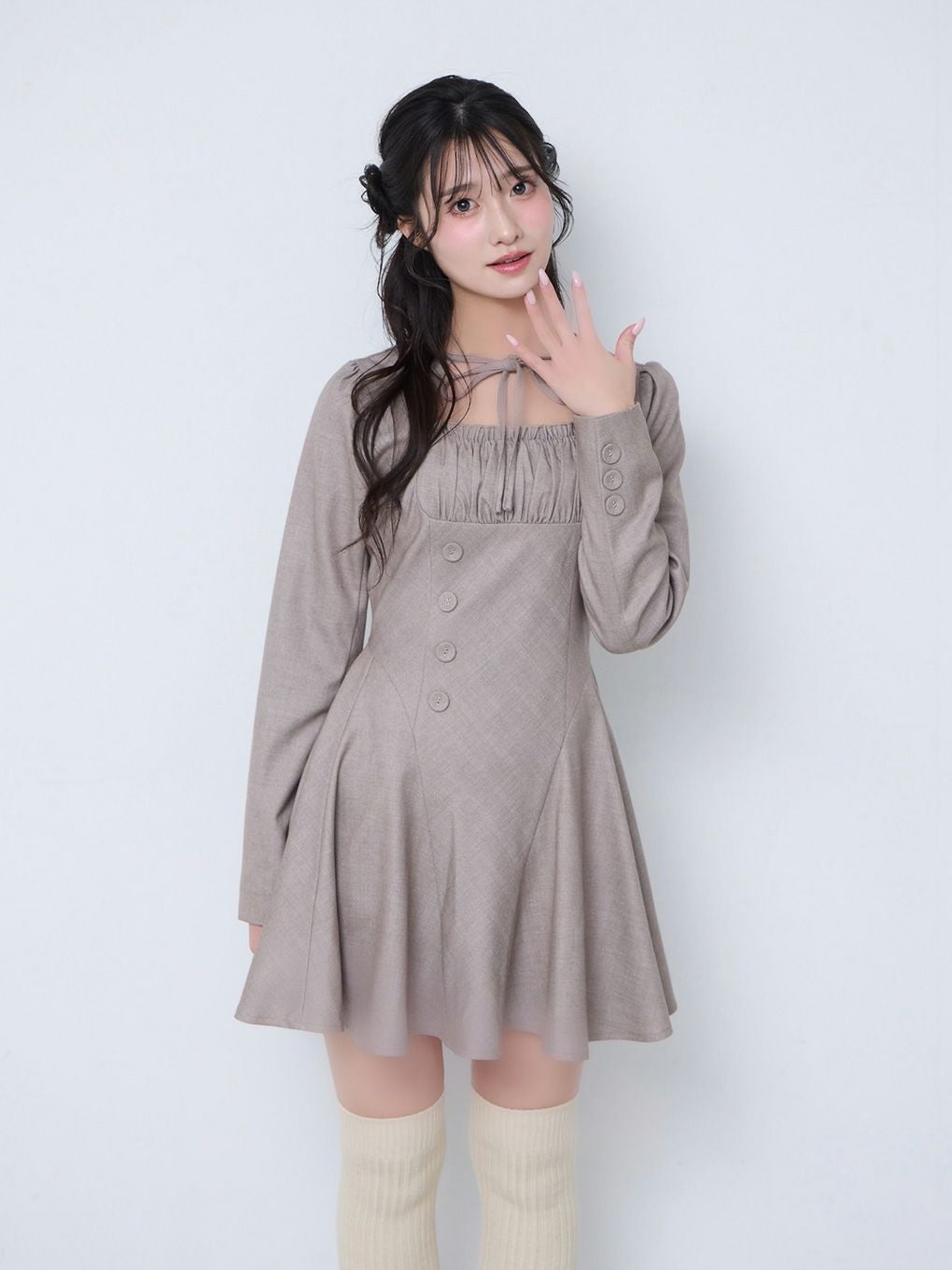 BUBBLES】オープンネックフレアワンピース | sparkling mall online store