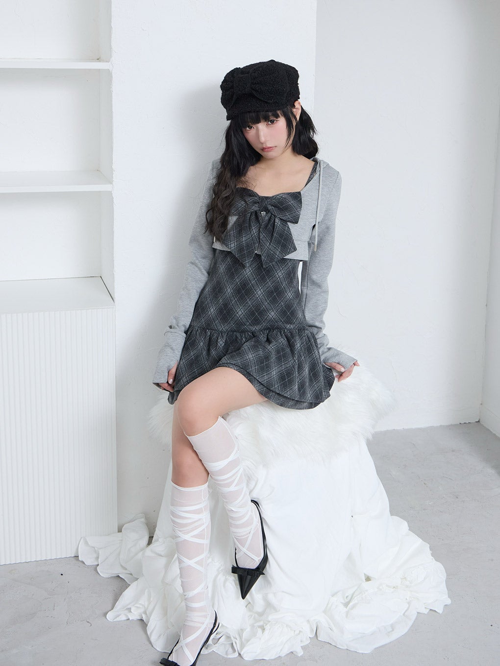 BUBBLES】チェックパーカーワンピース | sparkling mall online store