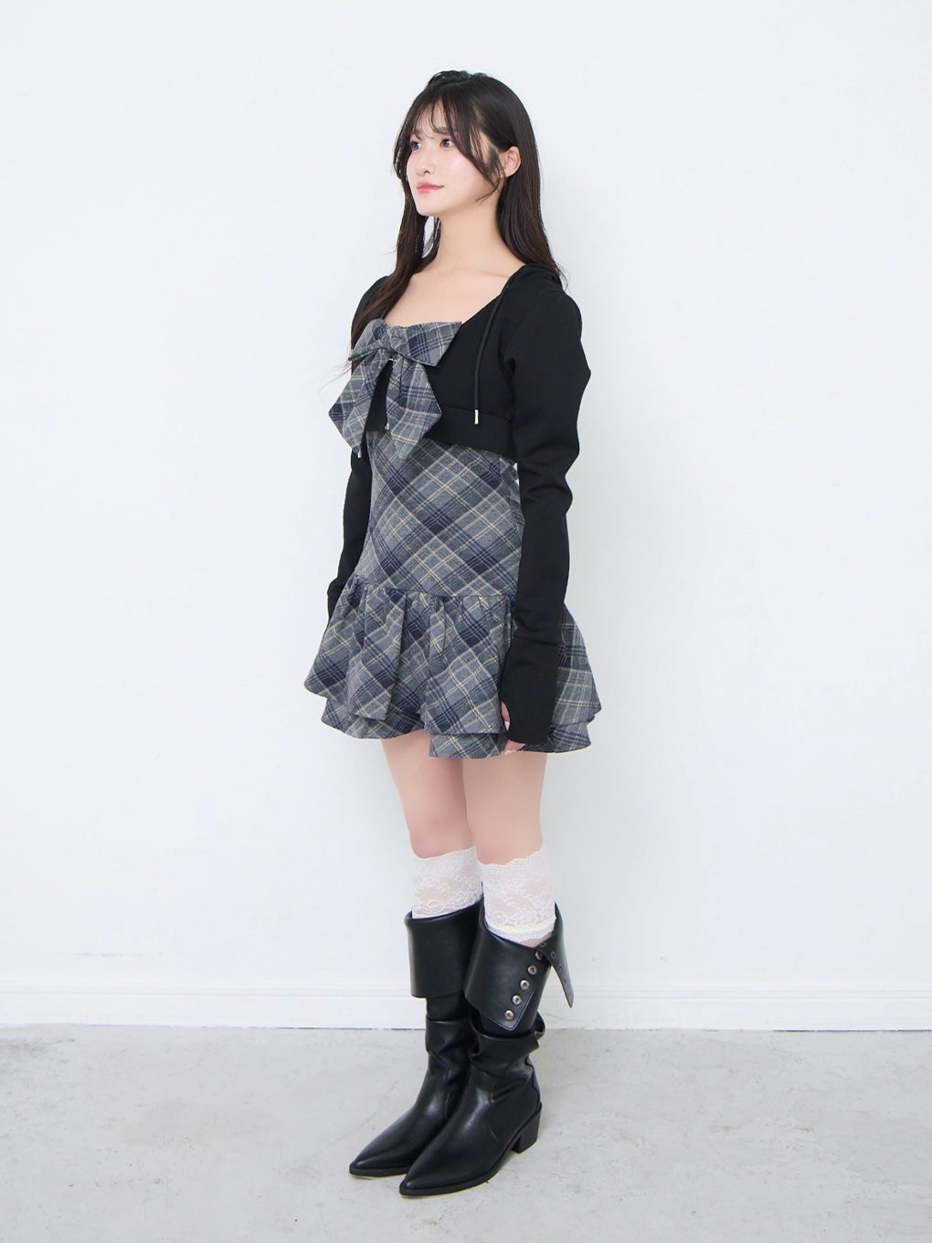 BUBBLES】チェックパーカーワンピース | sparkling mall online store