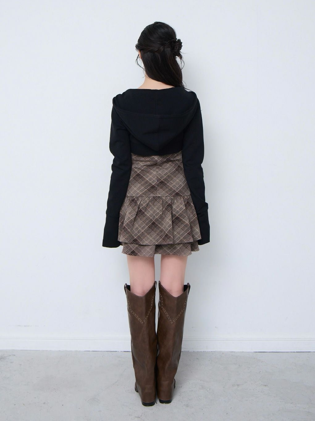 【BUBBLES】チェックパーカーワンピース