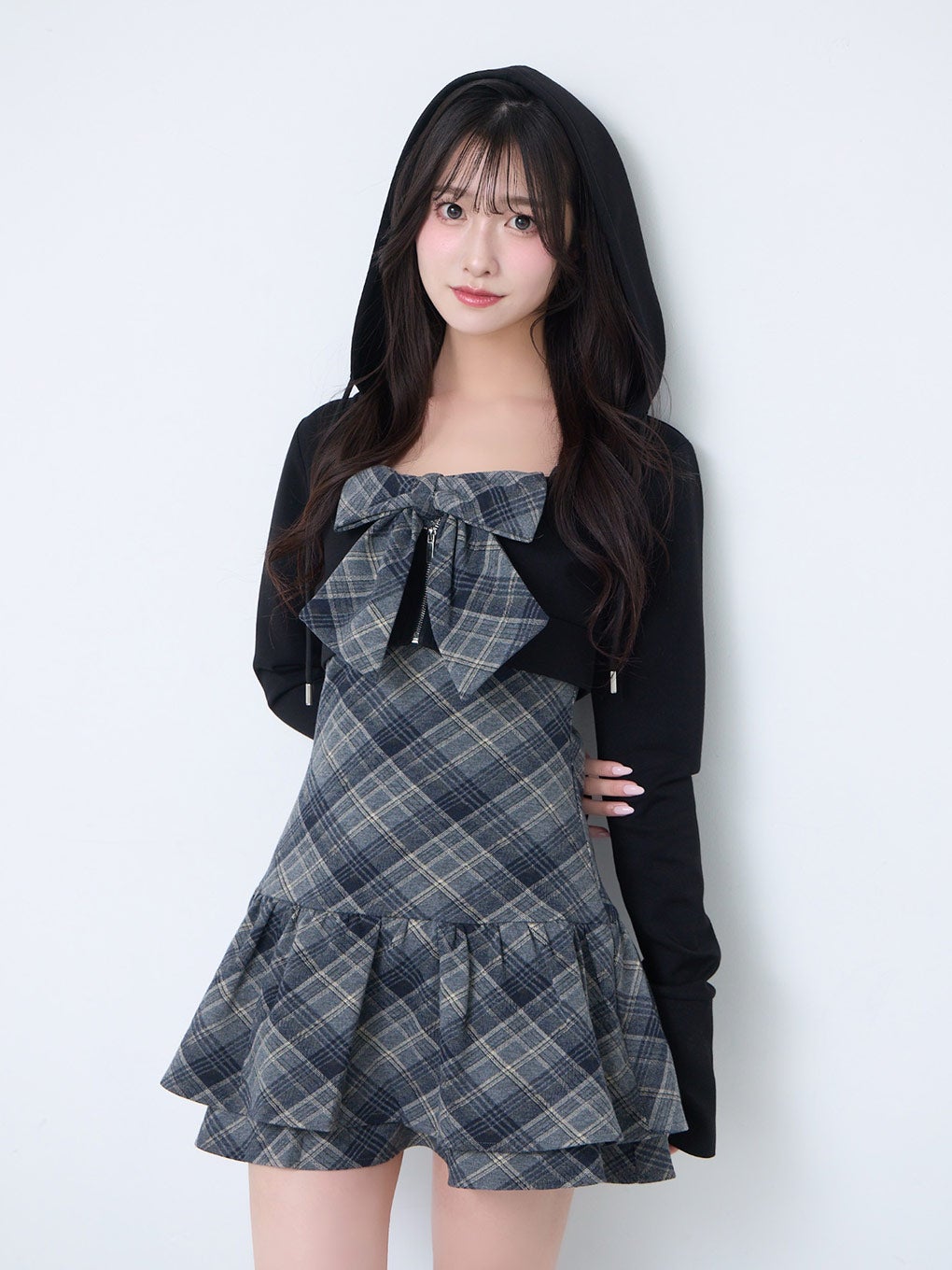 bubbles チェックパーカーワンピース BUBBLES】チェックパーカーワンピース | sparkling mall online store