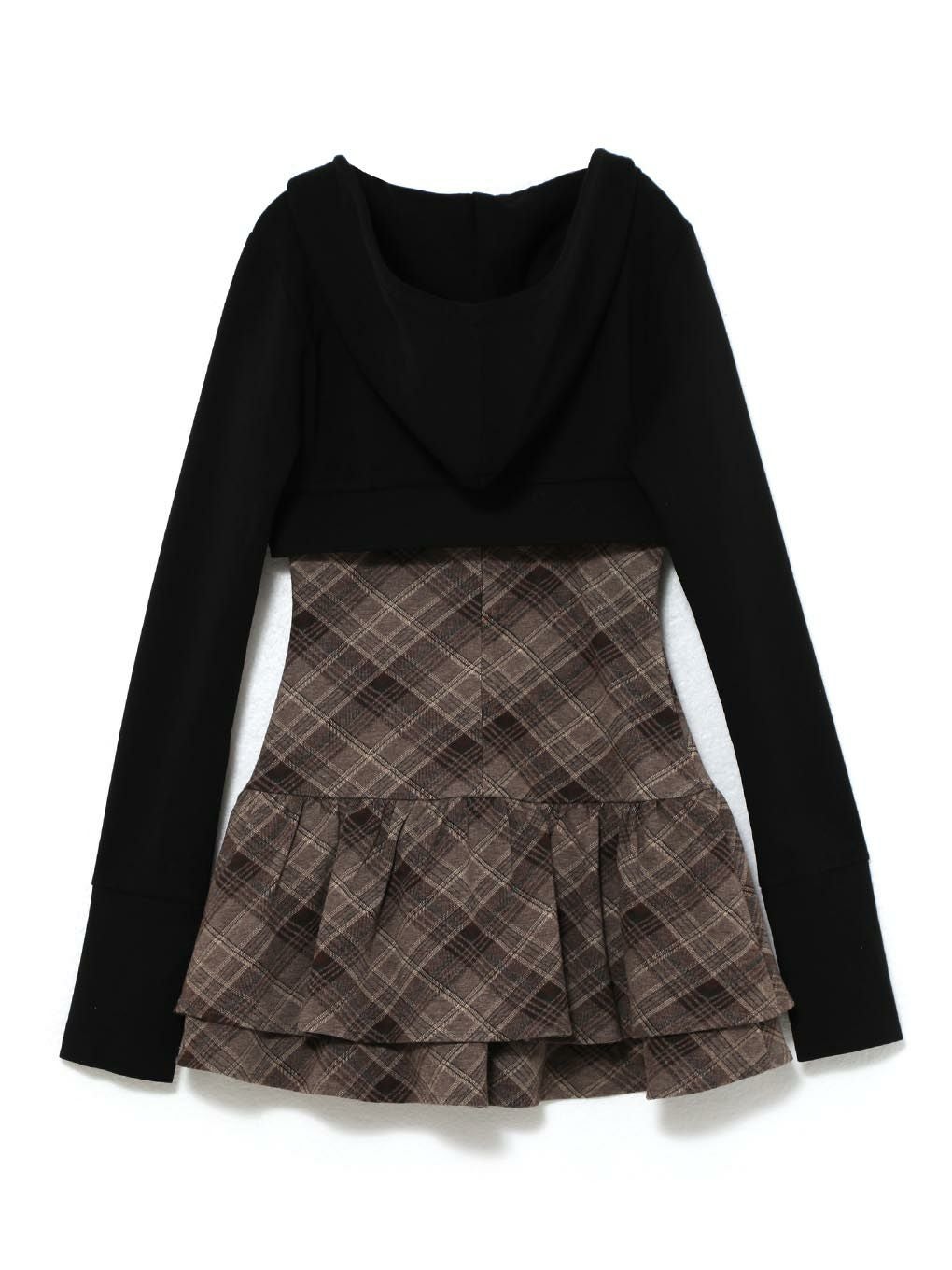 【BUBBLES】チェックパーカーワンピース