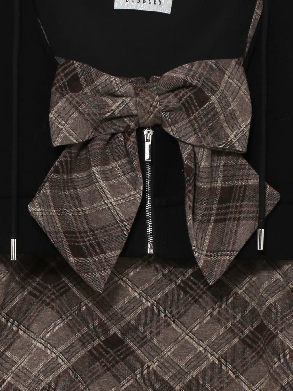 【BUBBLES】チェックパーカーワンピース