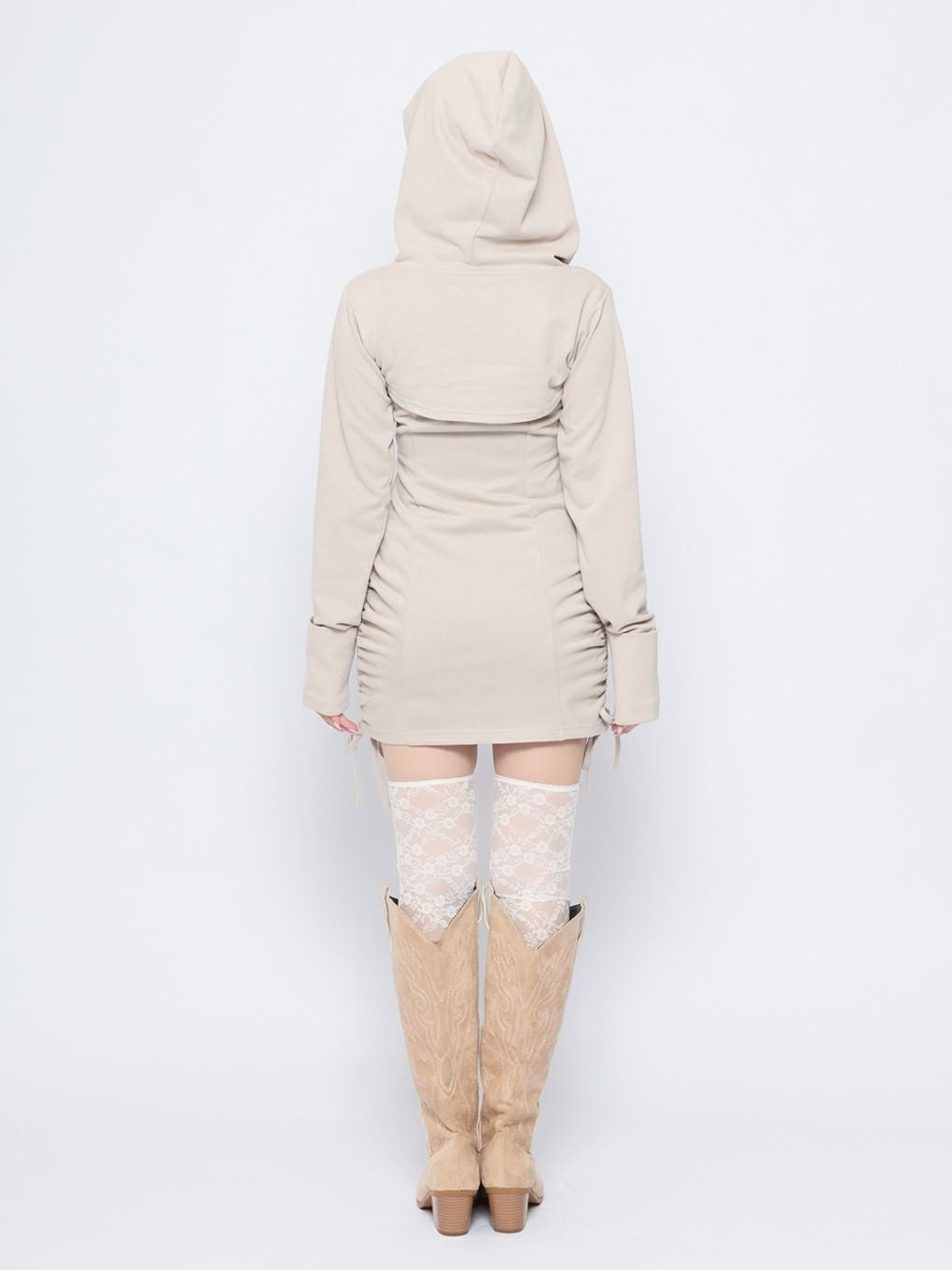 【BUBBLES】レースアップパーカーワンピース