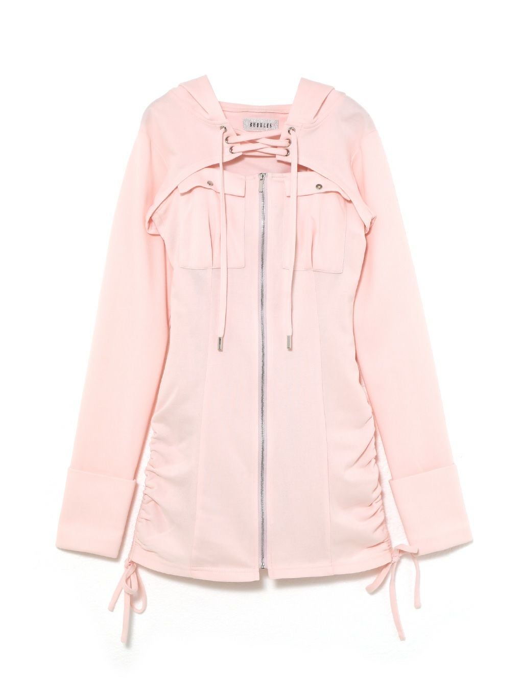 【BUBBLES】レースアップパーカーワンピース