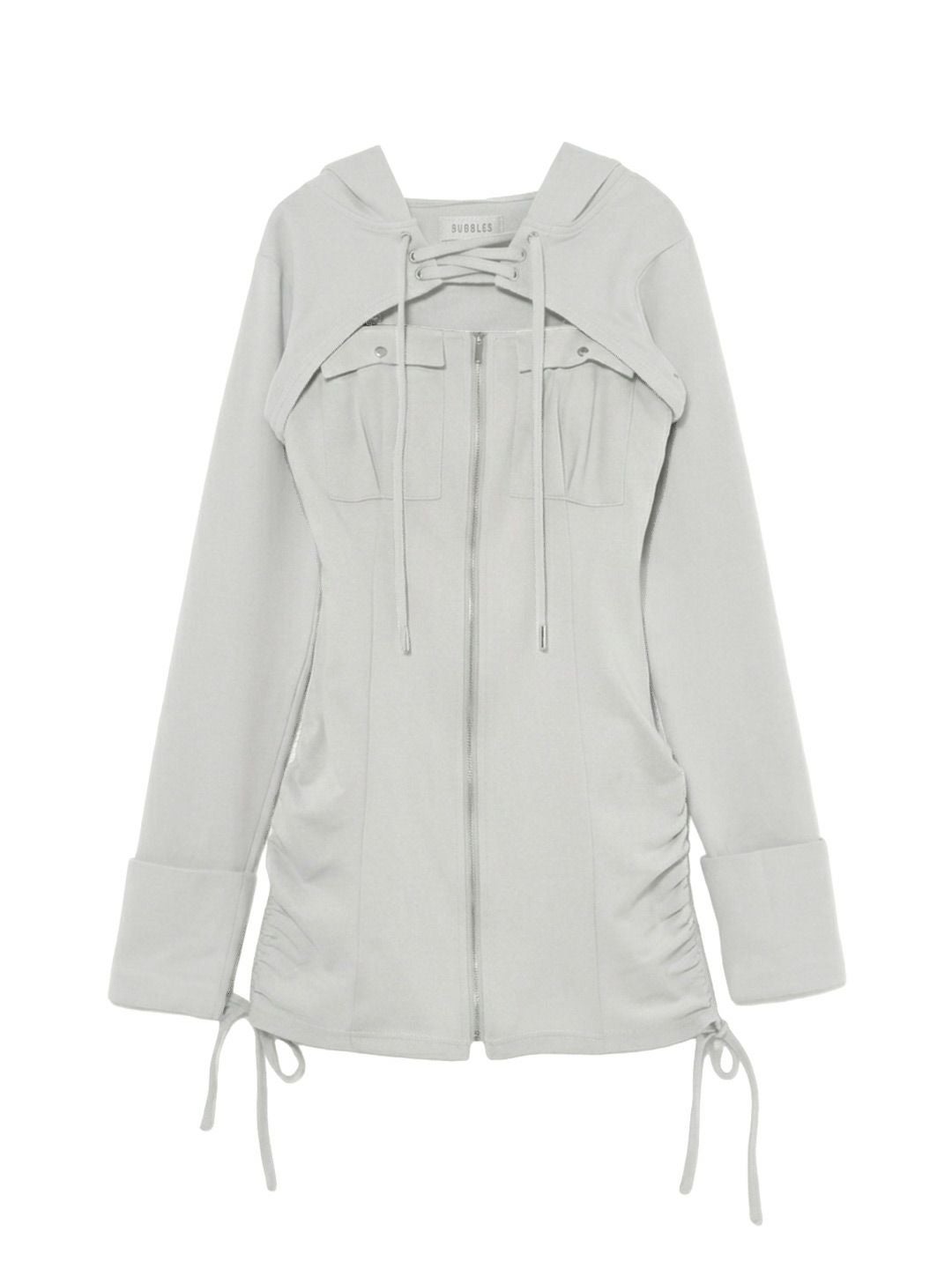 【BUBBLES】レースアップパーカーワンピース