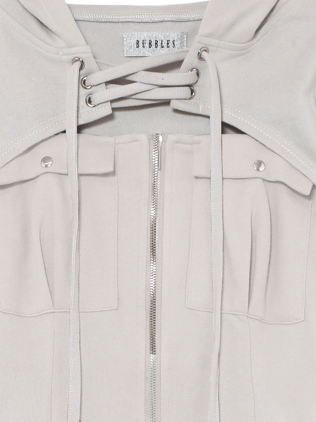 【BUBBLES】レースアップパーカーワンピース