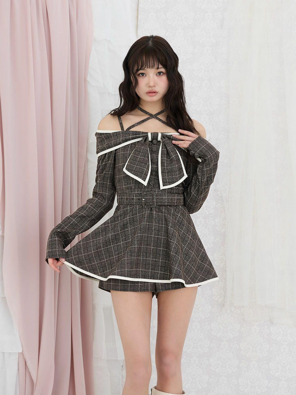 BUBBLES】リボンオフショルセットアップ | sparkling mall online store