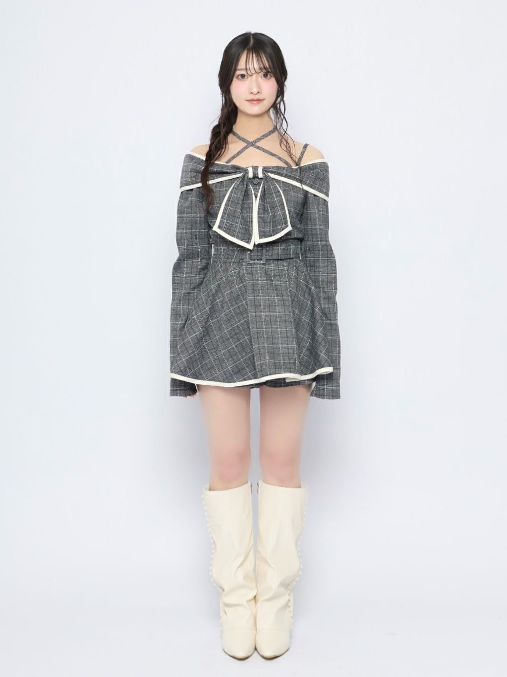 【BUBBLES】リボンオフショルセットアップ