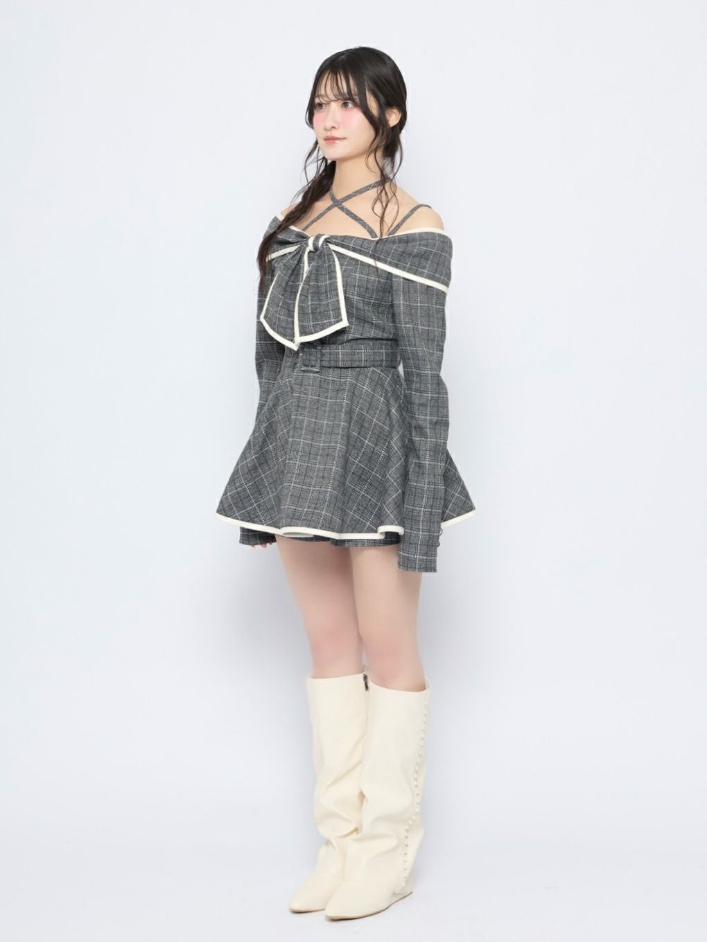 BUBBLES リボンオフショルセットアップ BUBBLES】リボンオフショルセットアップ | sparkling mall online store