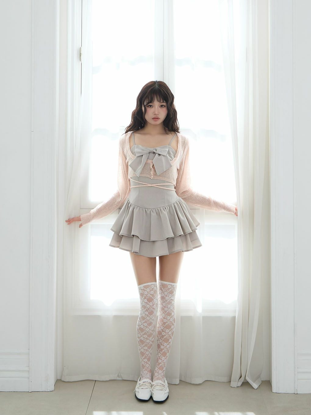 【BUBBLES】リボンキャミアンサンブルワンピース