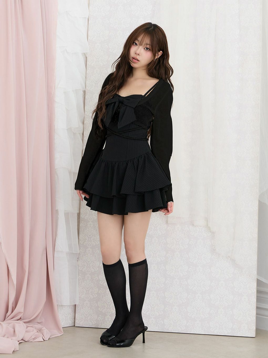 【BUBBLES】リボンキャミアンサンブルワンピース