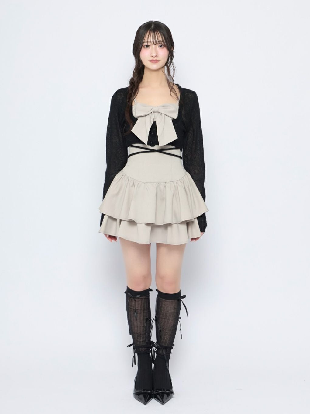 【BUBBLES】リボンキャミアンサンブルワンピース