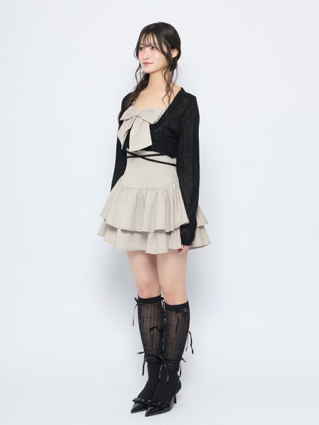 【BUBBLES】リボンキャミアンサンブルワンピース