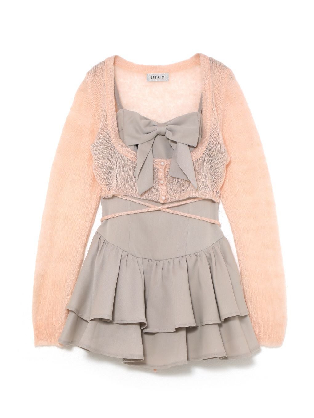 【BUBBLES】リボンキャミアンサンブルワンピース