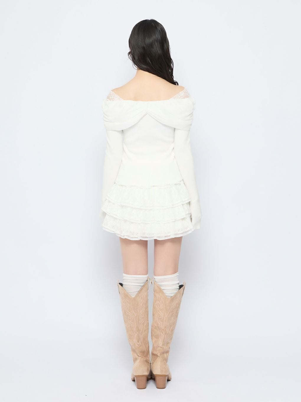 【BUBBLES】リボンギャザーニット