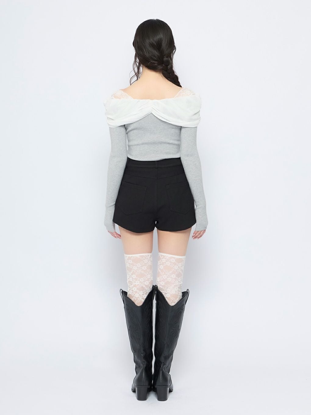 【BUBBLES】リボンギャザーニット