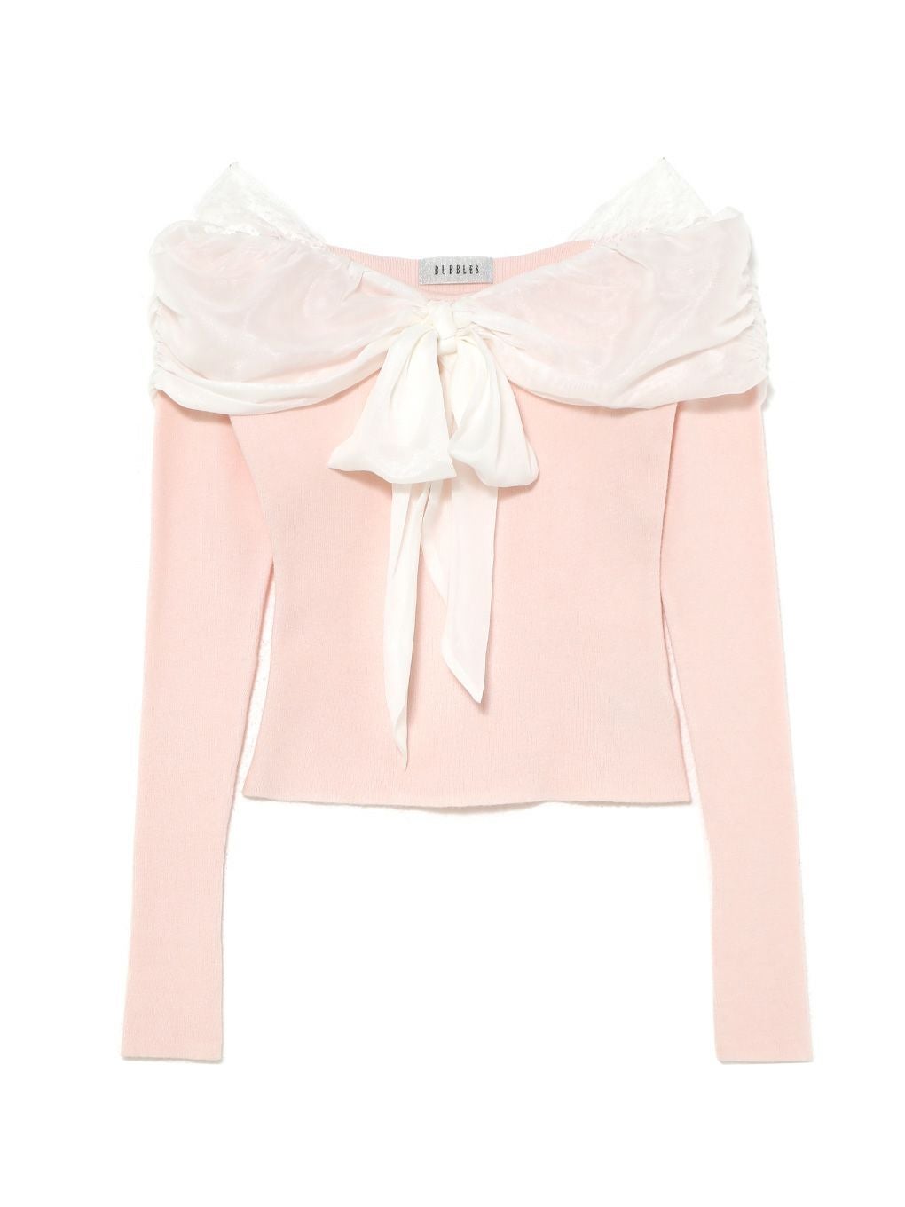 【BUBBLES】リボンギャザーニット
