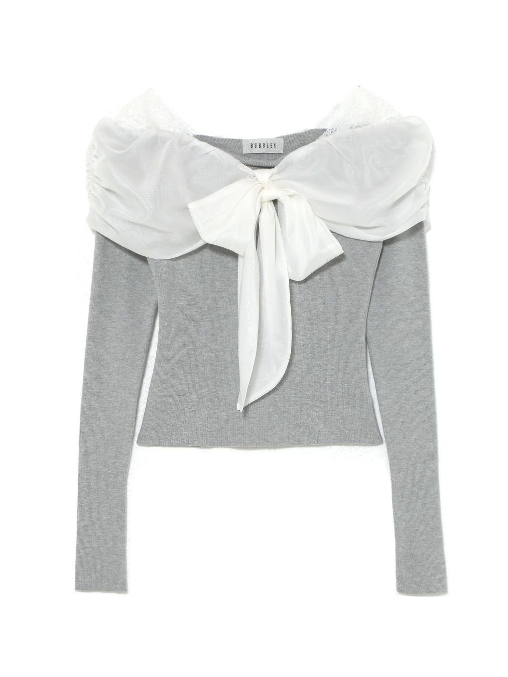 【BUBBLES】リボンギャザーニット