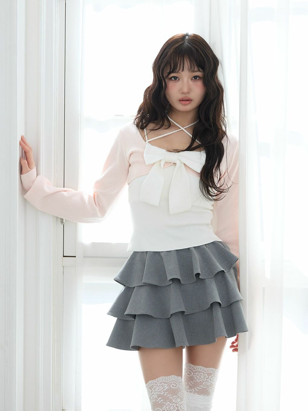 【BUBBLES】ハイウエストティアードスカパン