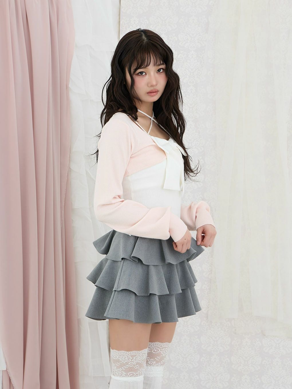 BUBBLES　バブルス　リボンニットアンサンブル トップス BUBBLES】リボンニットアンサンブル | sparkling mall online store