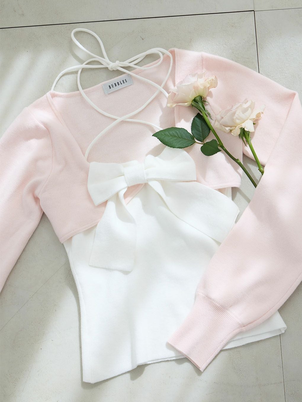 【BUBBLES】リボンニットアンサンブル
