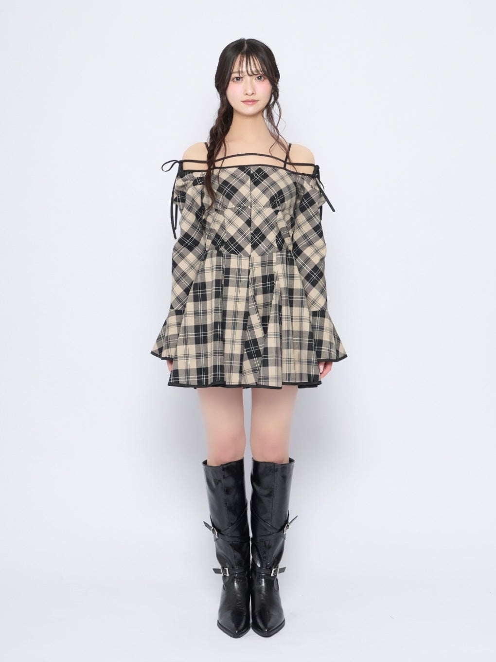 【BUBBLES】ストラップフレアワンピース