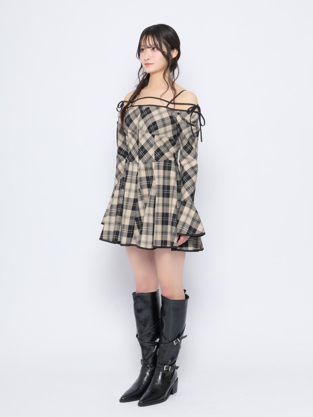 【BUBBLES】ストラップフレアワンピース