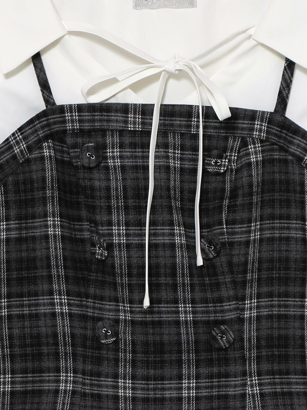 【BUBBLES】オープンショルダーシャツワンピース