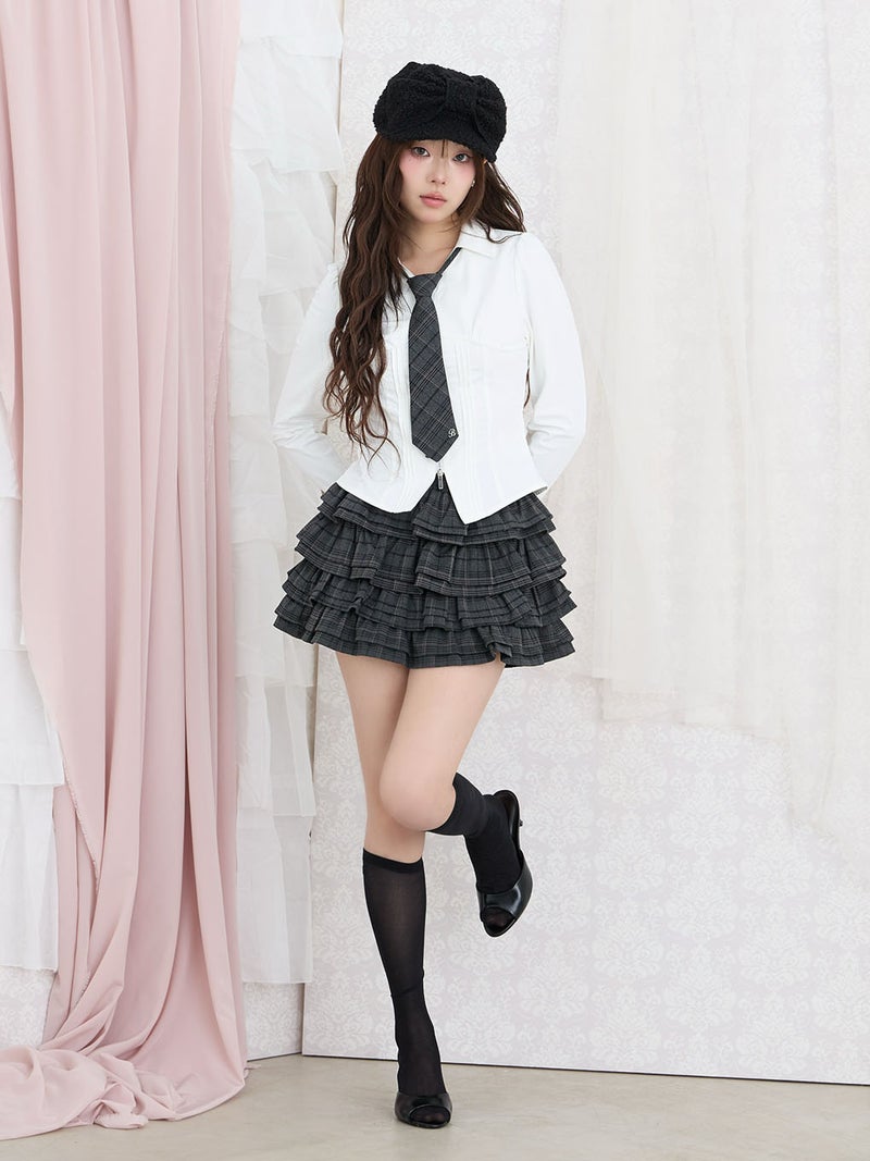BUBBLES】ピンタックネクタイシャツ | sparkling mall online store