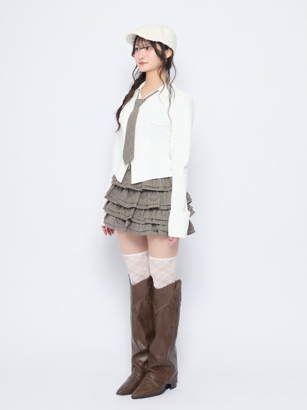 【BUBBLES】ピンタックネクタイシャツ