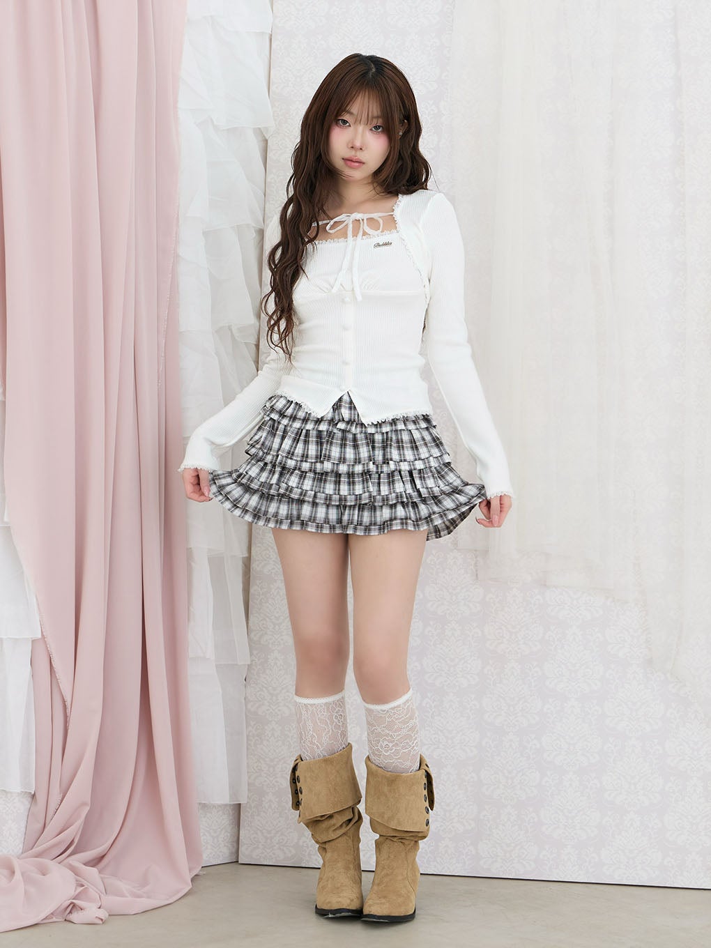 【BUBBLES】フリルリボントップス