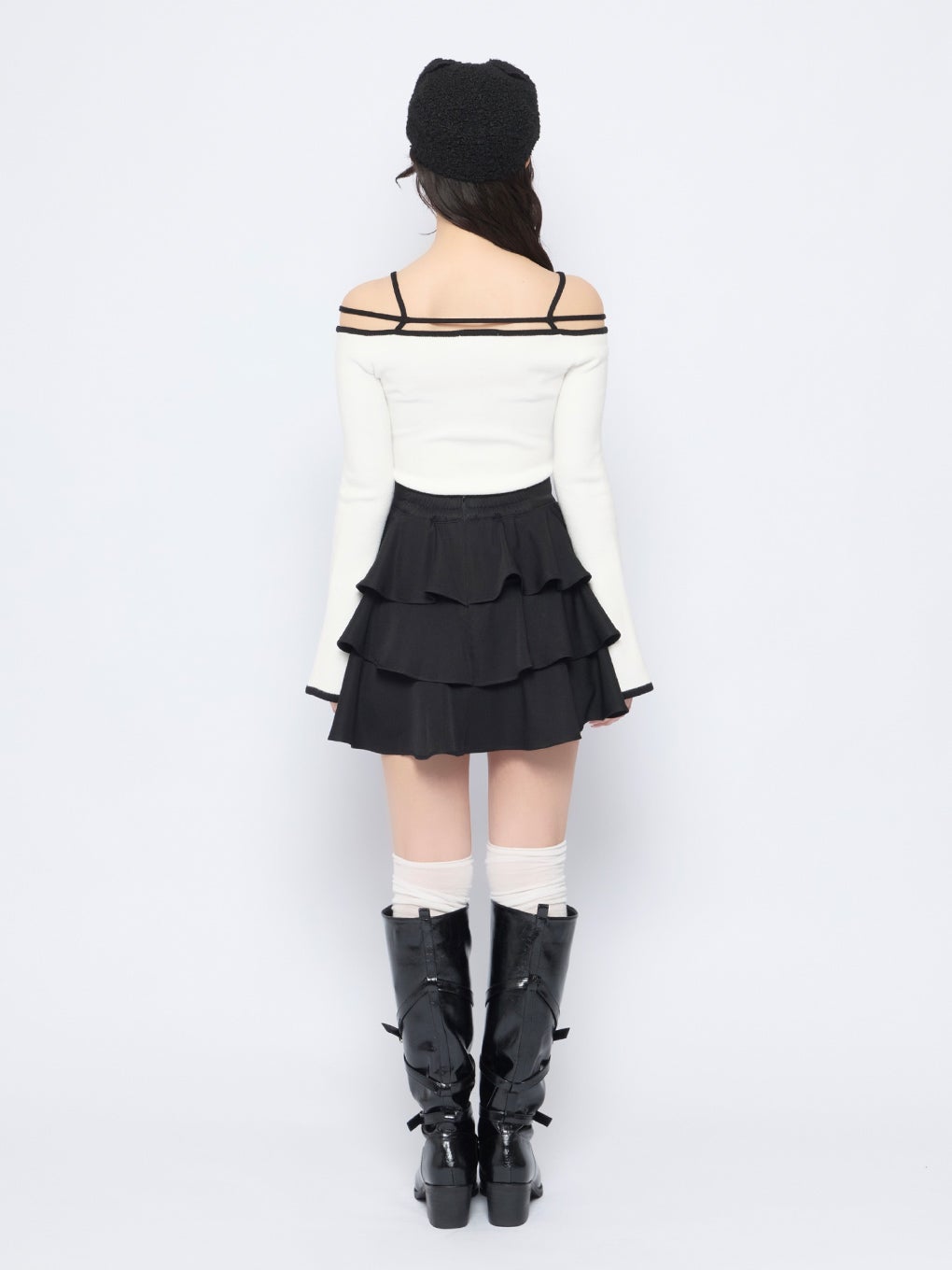 【BUBBLES】ストラップオフショルニット