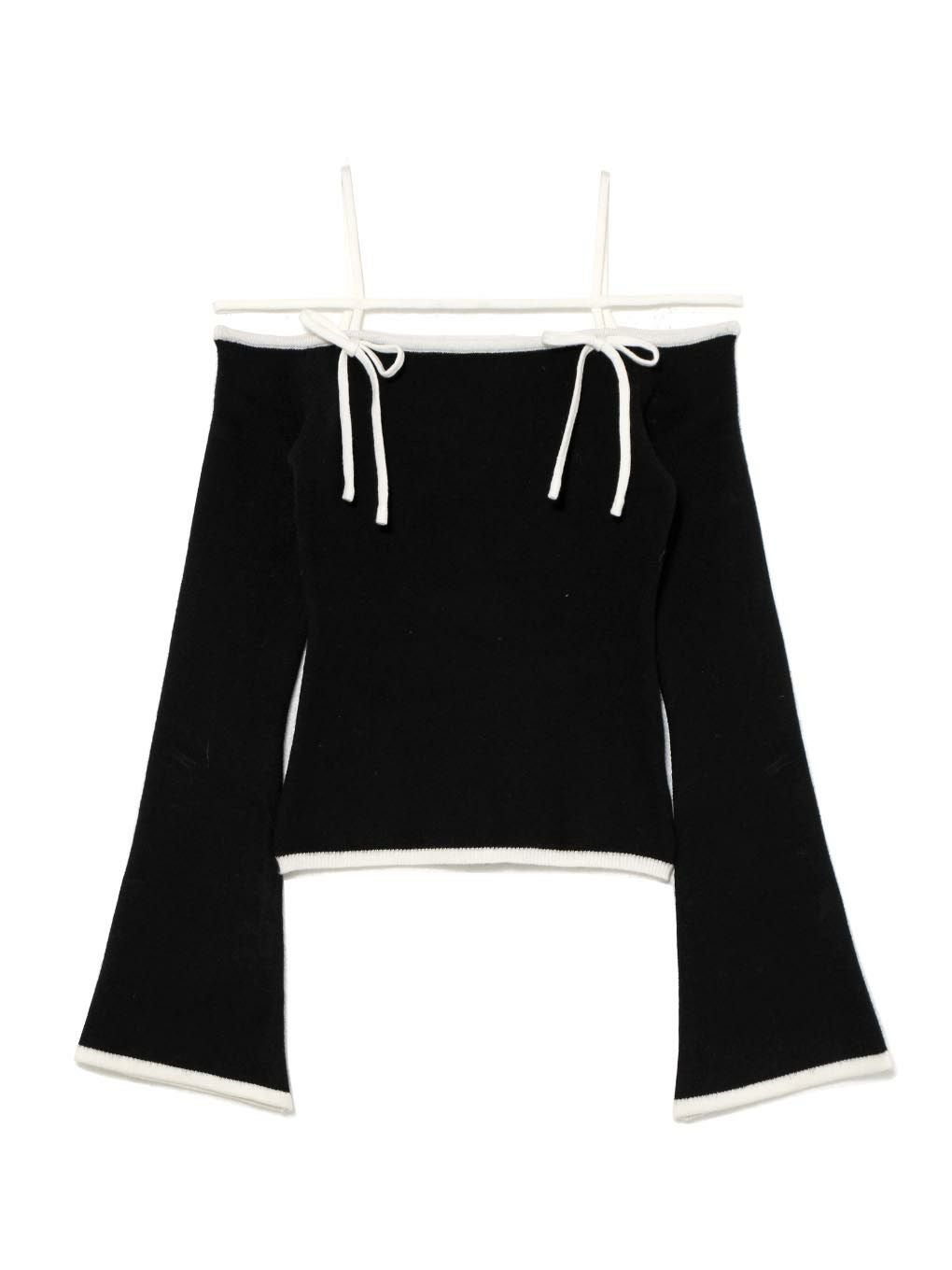 【BUBBLES】ストラップオフショルニット