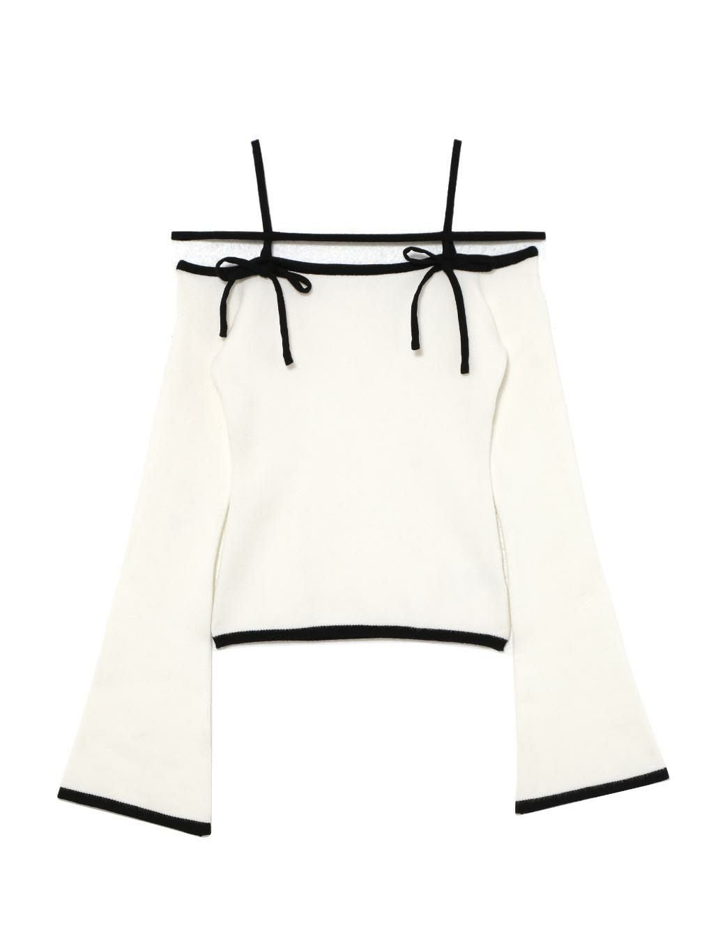 【BUBBLES】ストラップオフショルニット